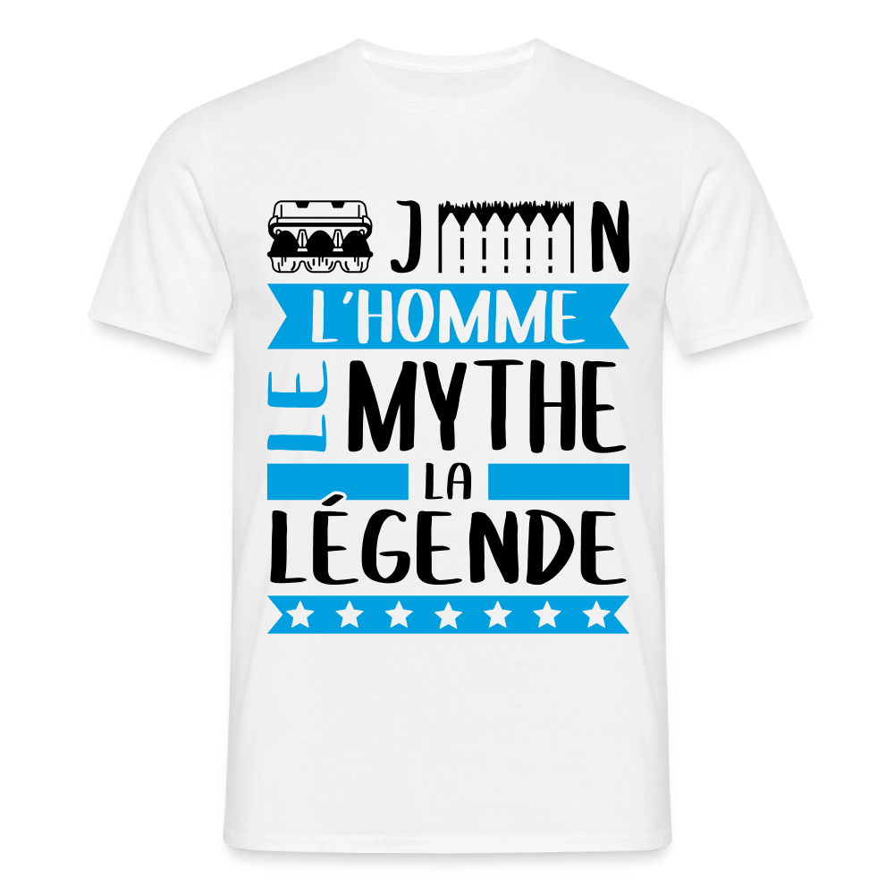 T-shirt homme coloris clair Eugène rébus – L’homme, le mythe, la légende - blanc