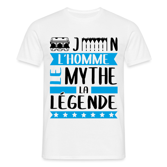 T-shirt homme coloris clair Eugène rébus – L’homme, le mythe, la légende - blanc