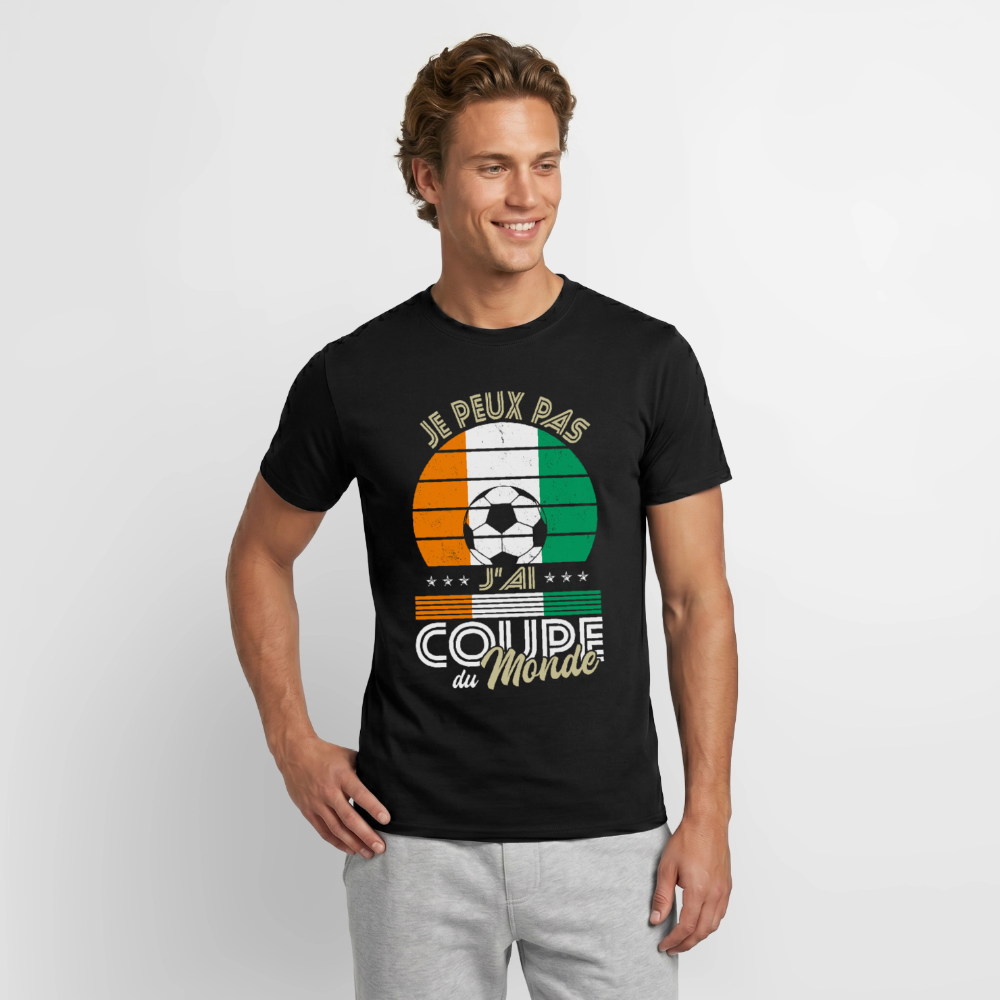 T-shirt Homme - Je peux pas j'ai Coupe du Monde - Côte d’Ivoire - noir