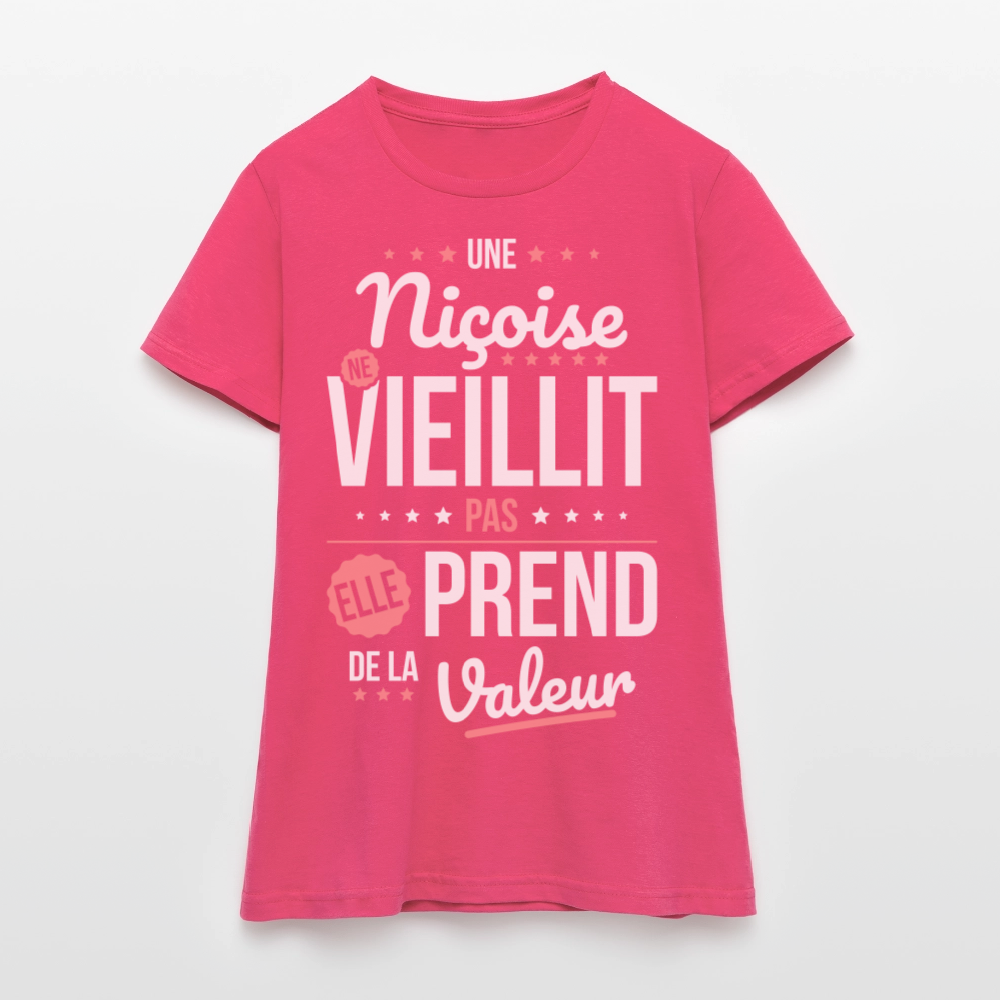T-shirt Femme - Une Niçoise ne vieillit pas - rose azalée