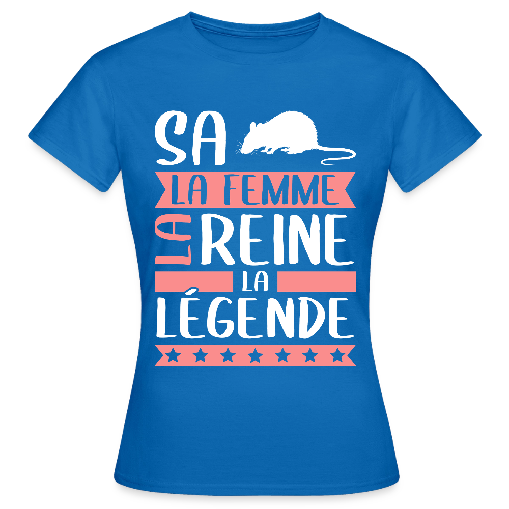 T-shirt femme Sarah rébus – La femme, la reine, la légende - bleu royal