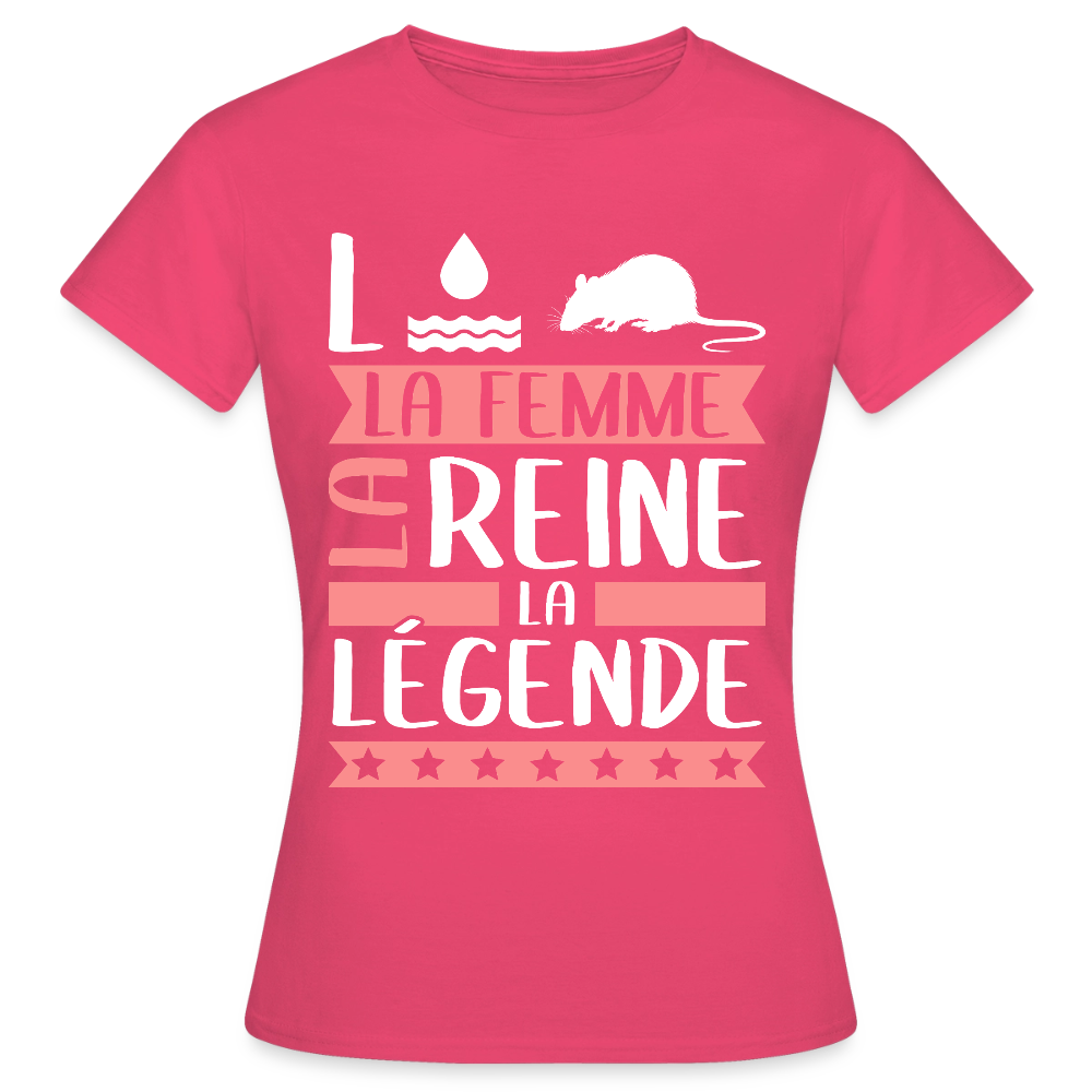 T-shirt femme Laura rébus – La femme, la reine, la légende - rose azalée