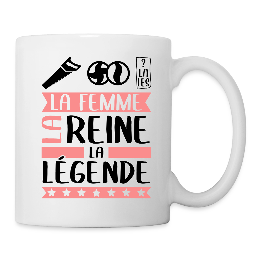 Mug blanc Sybille rébus – La femme, la reine, la légende - blanc