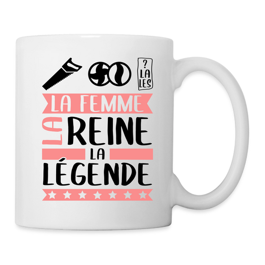 Mug blanc Sybille rébus – La femme, la reine, la légende - blanc