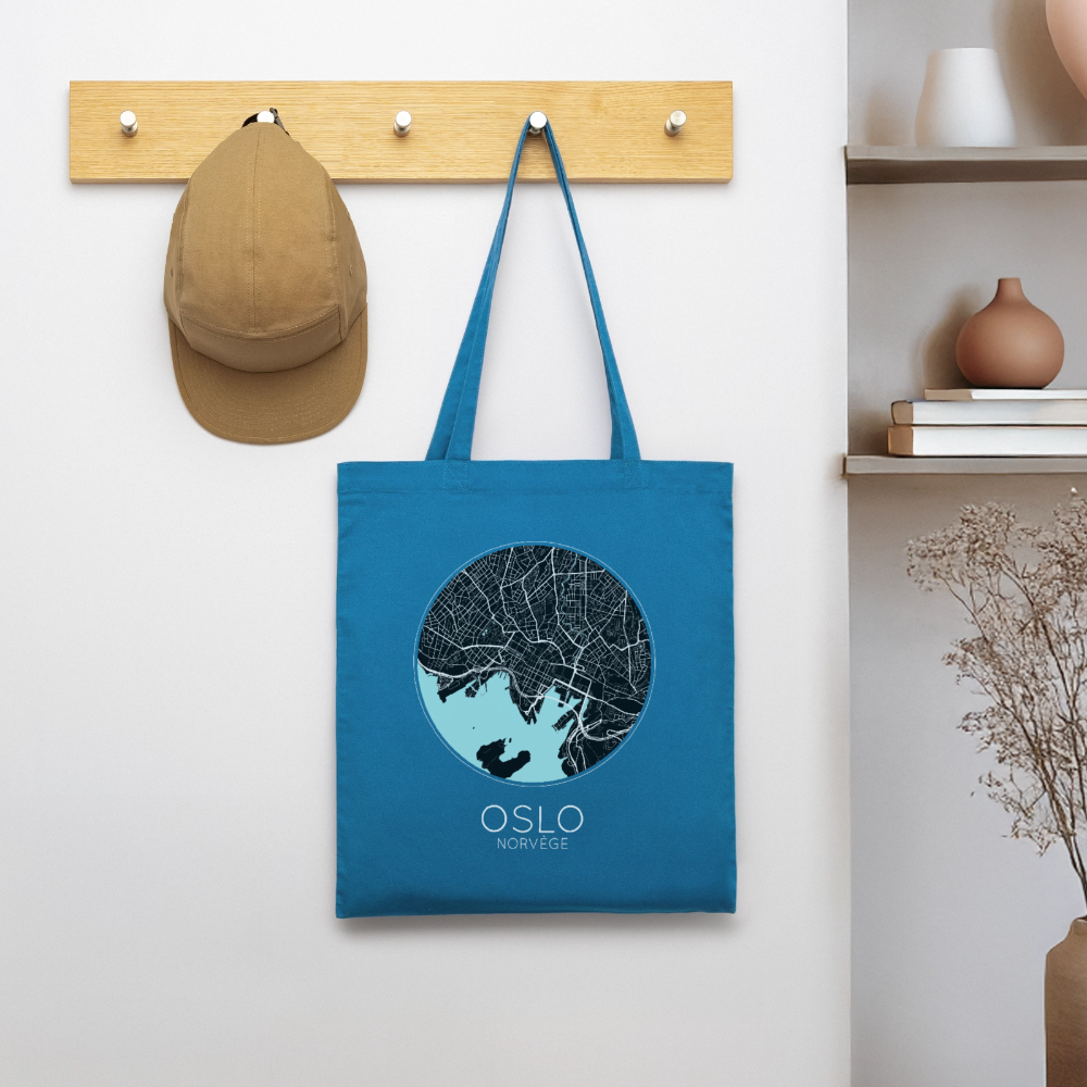 Tote Bag Oslo Bio – Plan d’Oslo - bleu royal