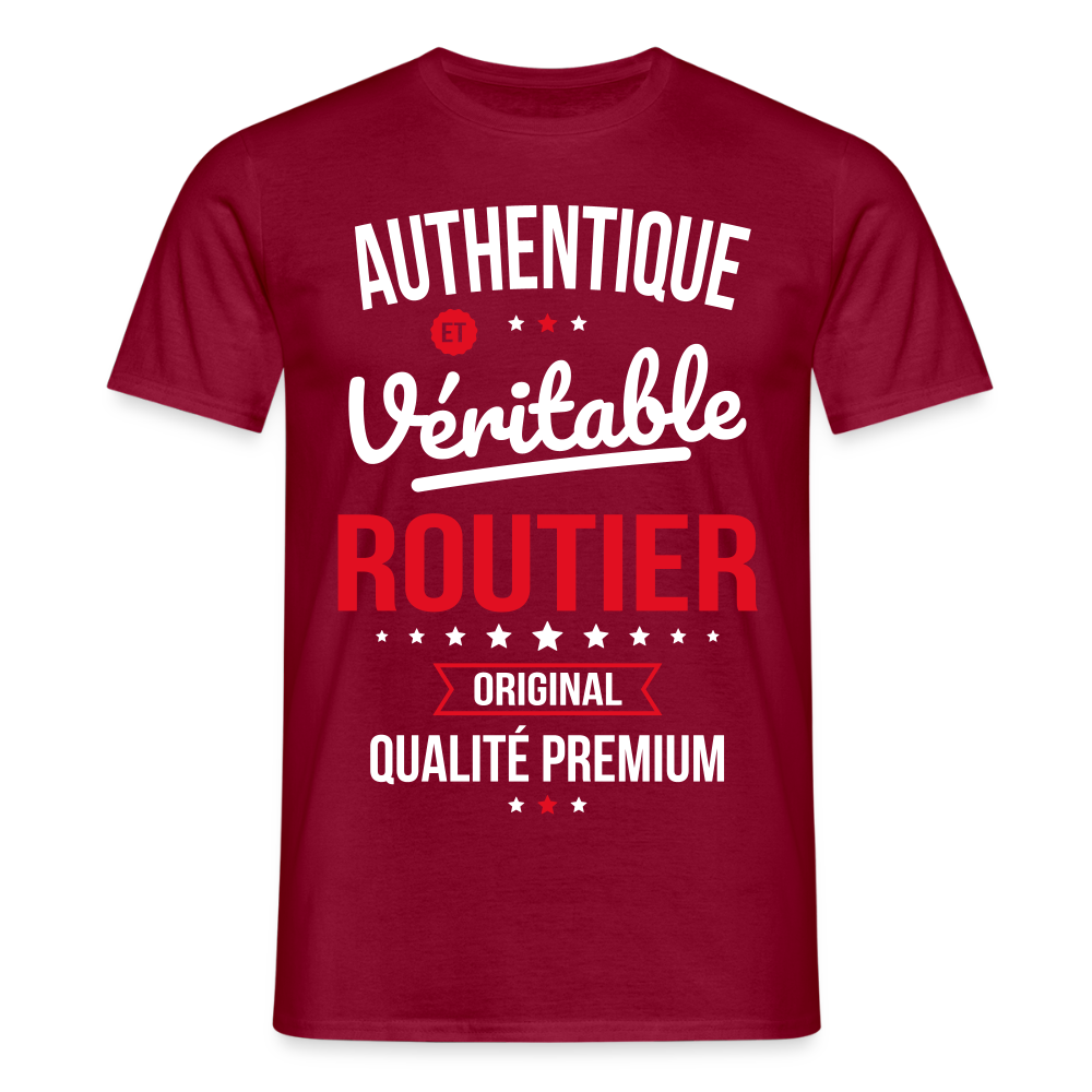 T-shirt Homme - Authentique et véritable Routier - rouge brique