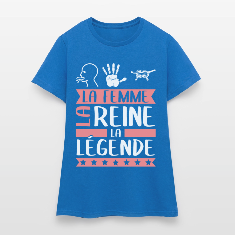 T-shirt femme Romaine rébus – La femme, la reine, la légende - bleu royal