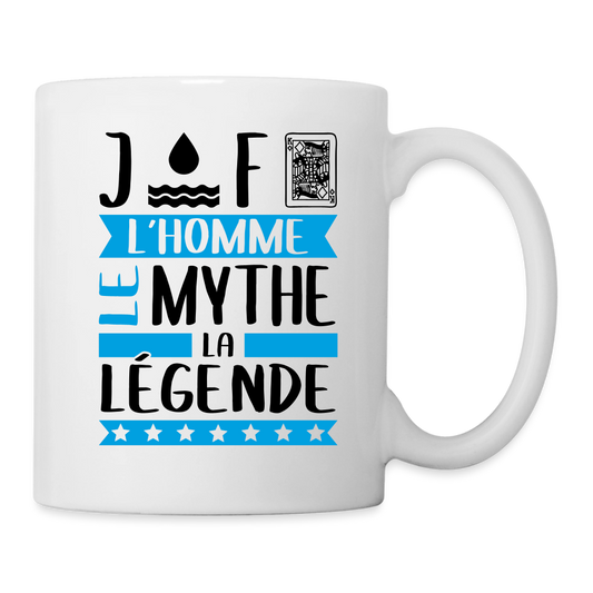 Mug blanc Geoffroy rébus – L’homme, le mythe, la légende - blanc