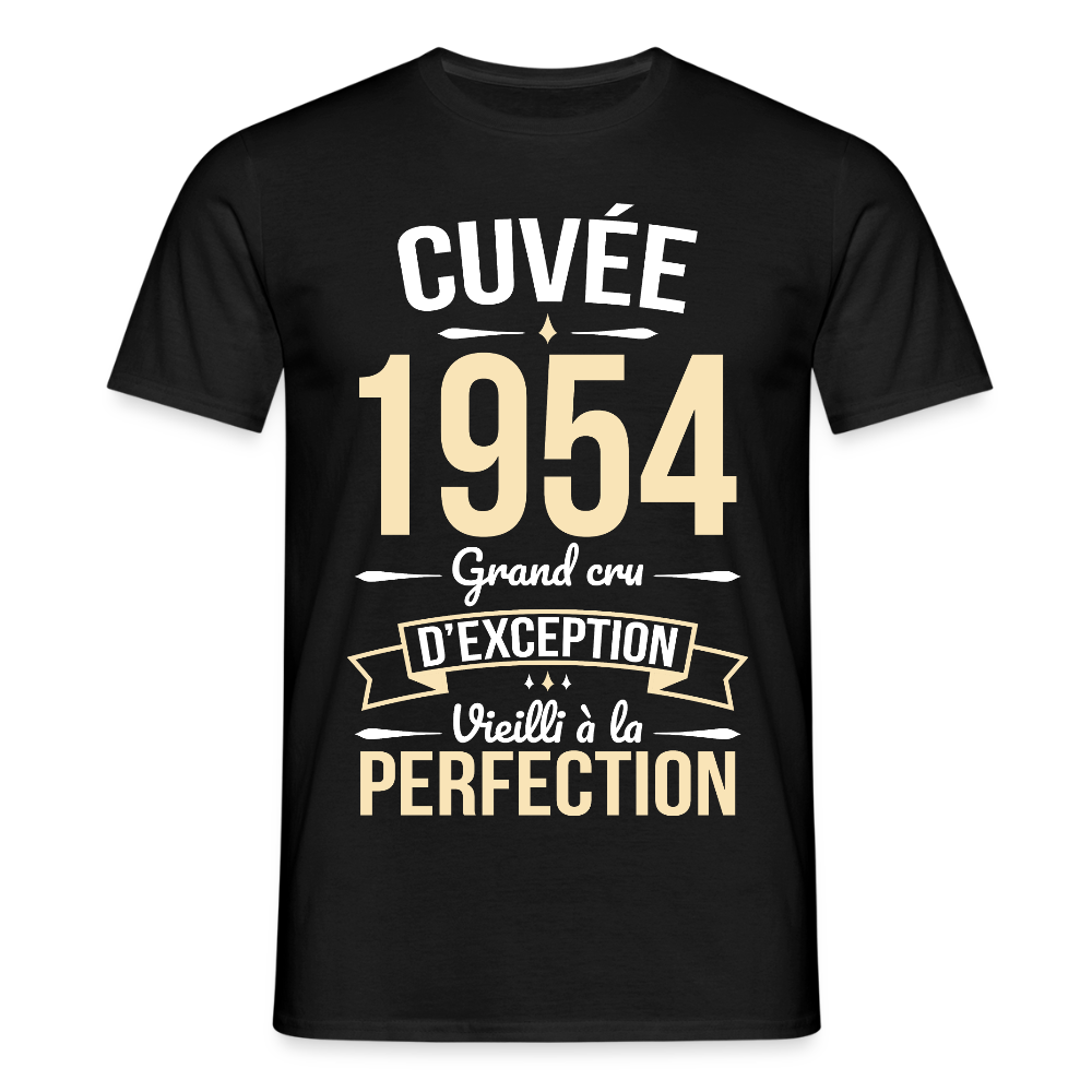 T-shirt Homme - Anniversaire 71 Ans - Cuvée 1954 - noir