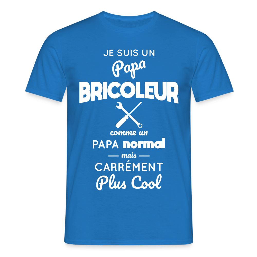 T-shirt Homme - Papa bricoleur plus cool - bleu royal