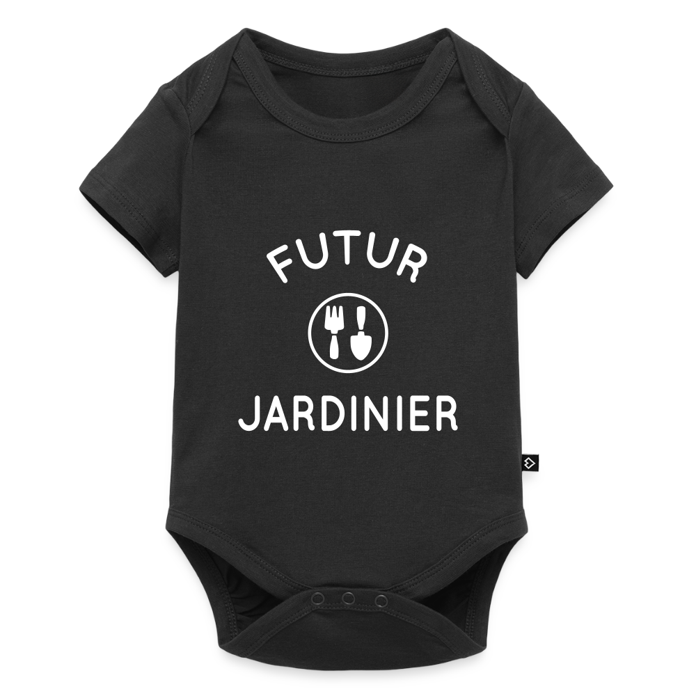 Body Bébé bio manches courtes - Futur jardinier - noir