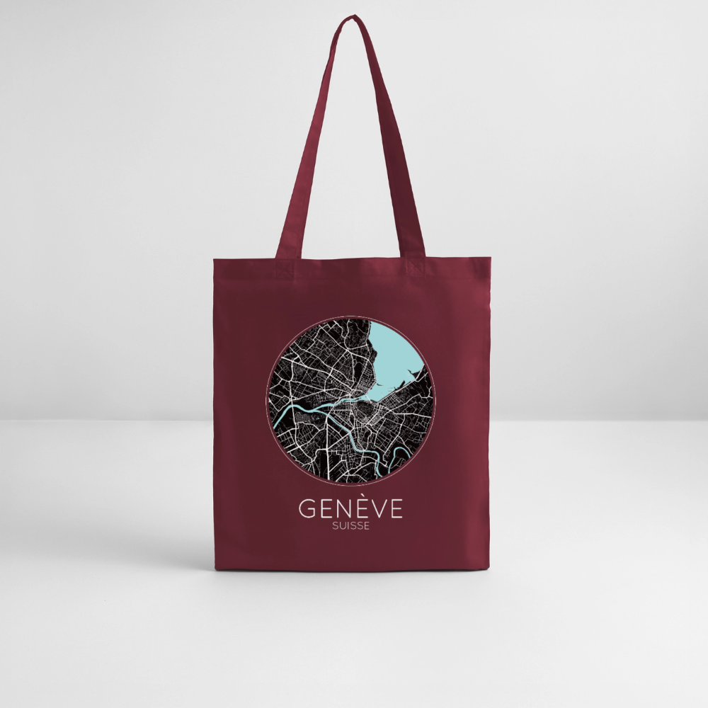 Tote Bag Genève Bio – Plan de Genève - bordeaux