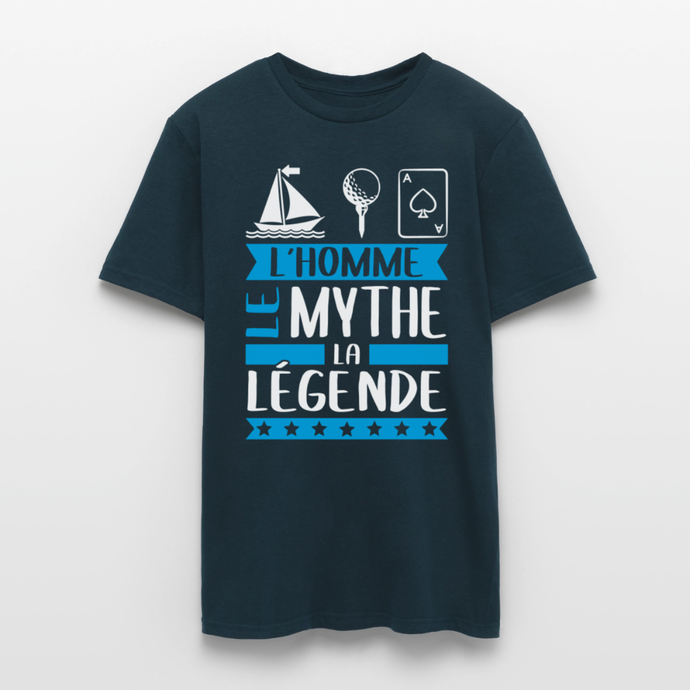 T-shirt homme Mathias rébus – L’homme, le mythe, la légende - marine