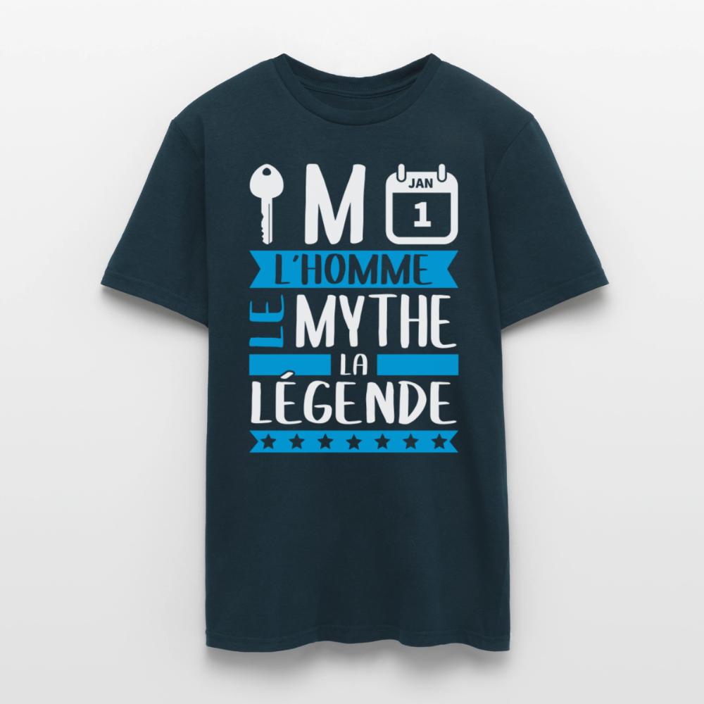 T-shirt homme Clément rébus – L’homme, le mythe, la légende - marine