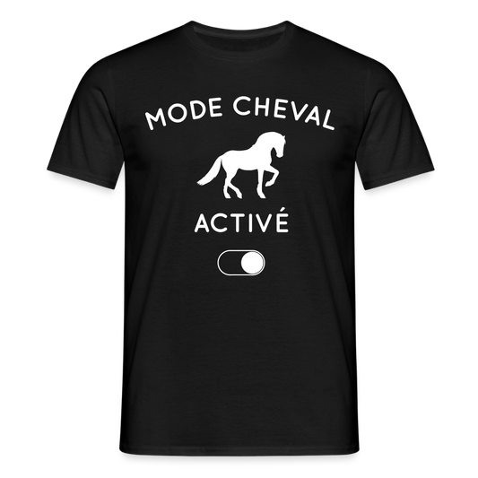 T-shirt Homme - Mode cheval activé - noir