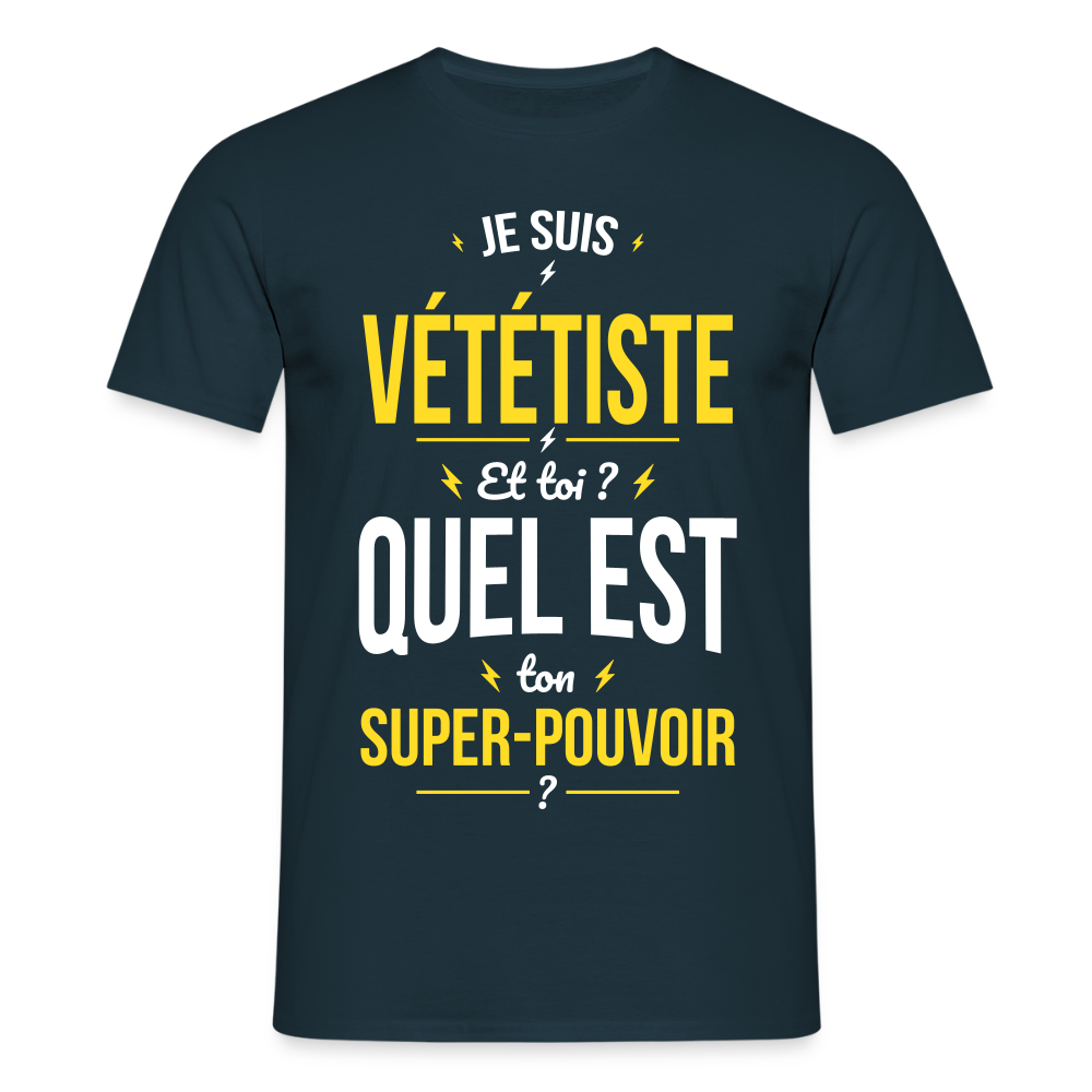 T-shirt Homme - Je suis vététiste - Super-pouvoir - marine