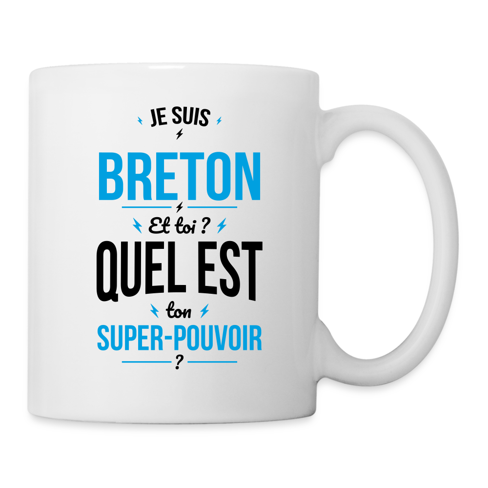 Mug blanc - Je suis Breton - Super-pouvoir - blanc
