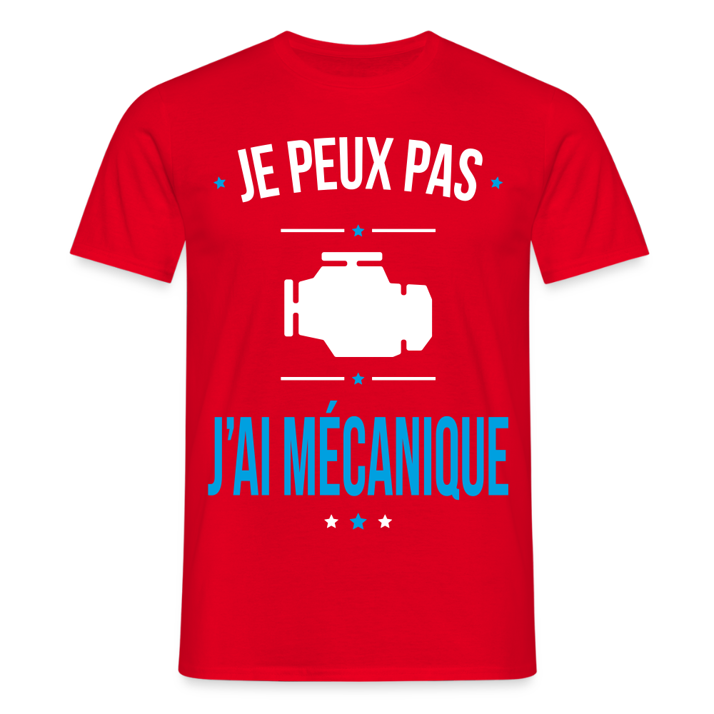 T-shirt Homme - Je peux pas j'ai Mécanique - rouge
