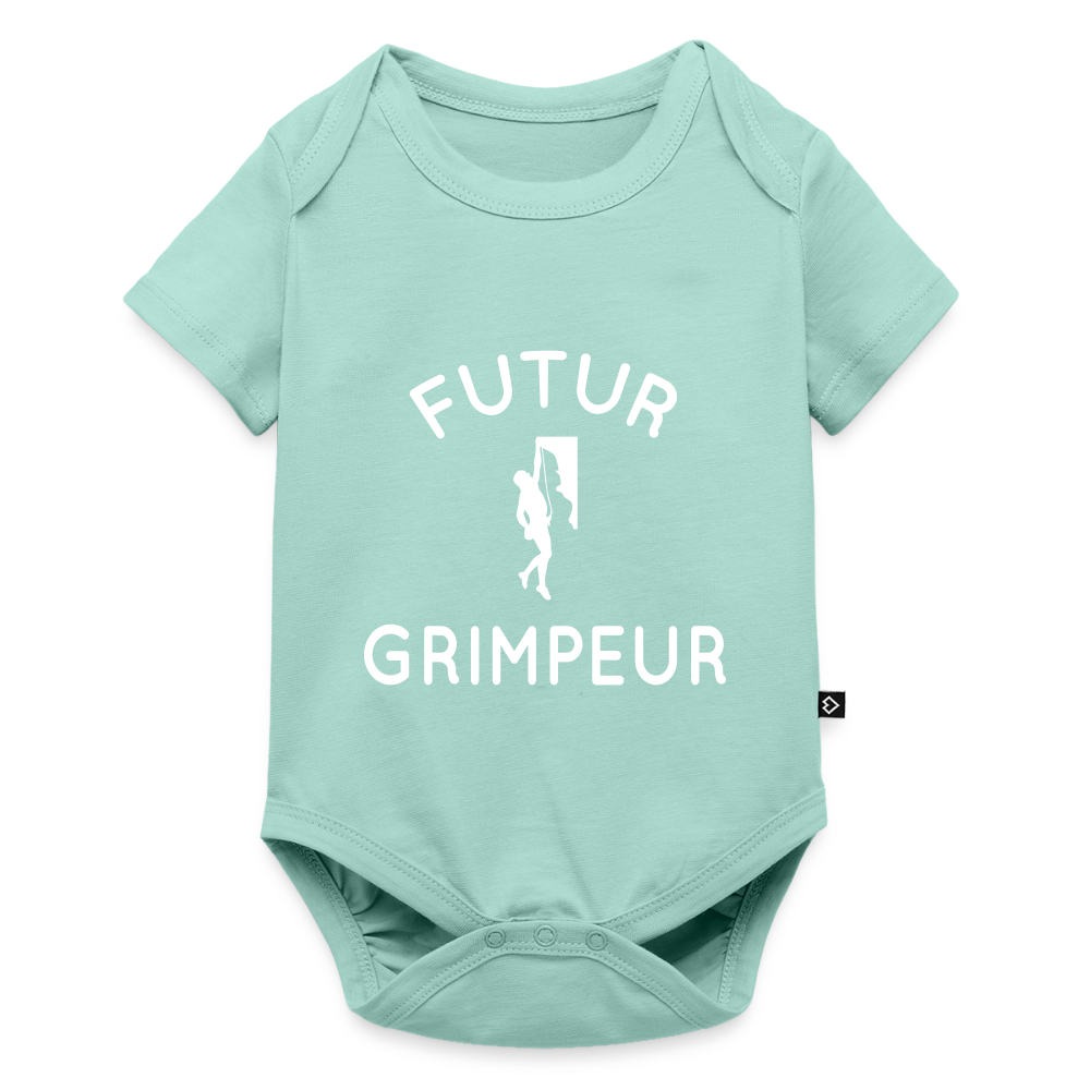 Body Bébé bio manches courtes - Futur grimpeur - menthe 