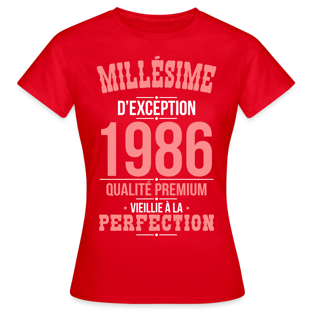 T-shirt Femme 40 Ans 1986 – Millésime d’Exception - rouge