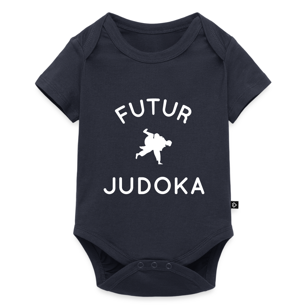 Body Bébé bio manches courtes - Futur judoka - bleu marine