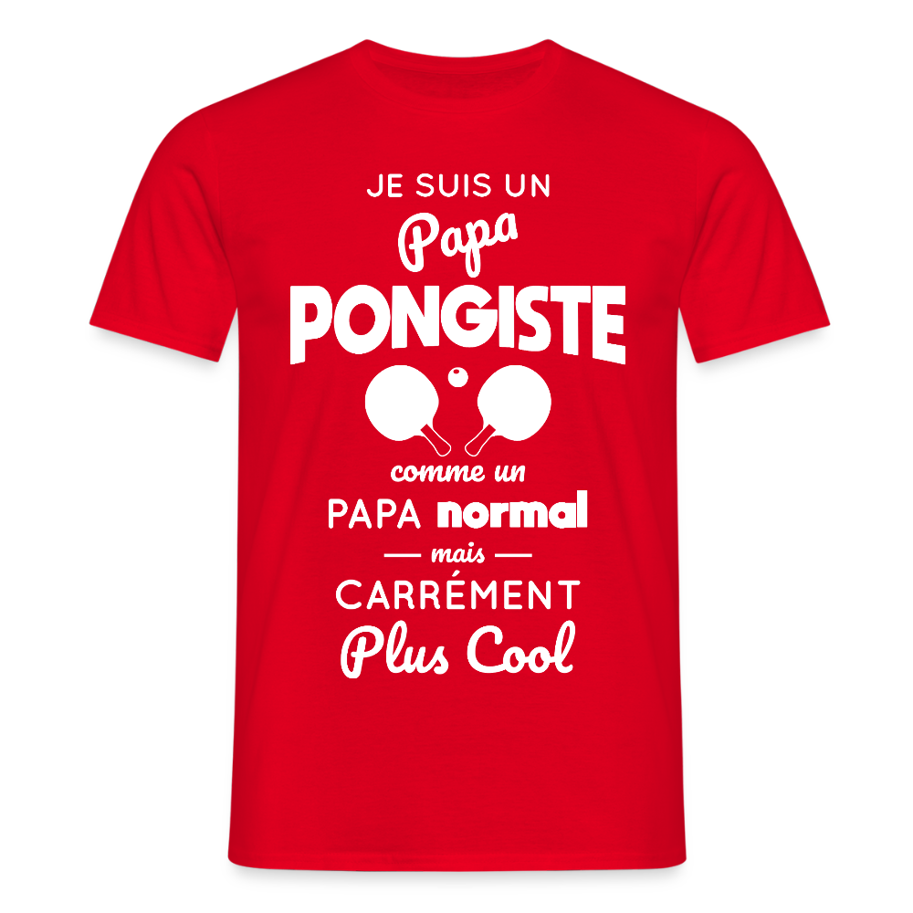 T-shirt Homme - Papa pongiste plus cool - rouge