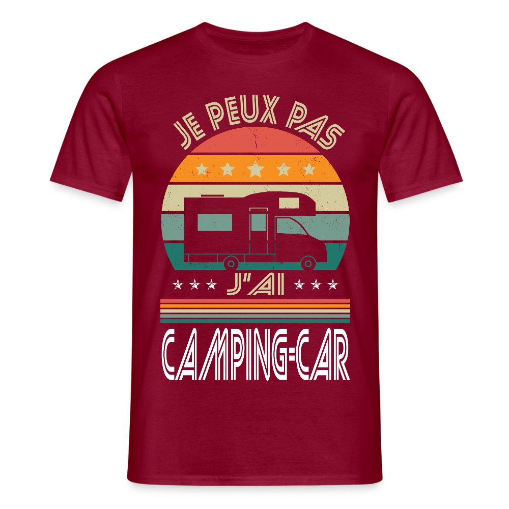 T-shirt Homme - Je peux pas j'ai Camping-car - rouge brique