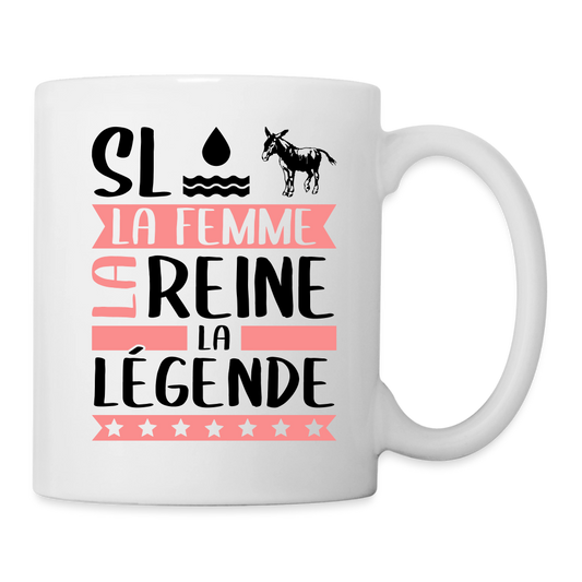 Mug blanc Sloane rébus – La femme, la reine, la légende - blanc