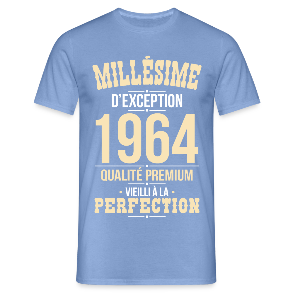 T-shirt Homme - Anniversaire 61 Ans - Millésime 1964 - carolina blue