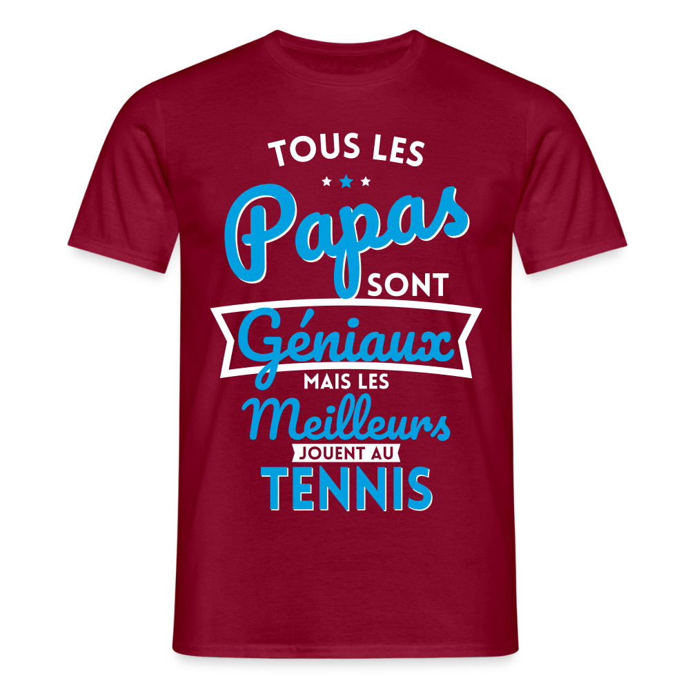 T-shirt Homme - Papas géniaux - Les meilleurs jouent au tennis - rouge brique