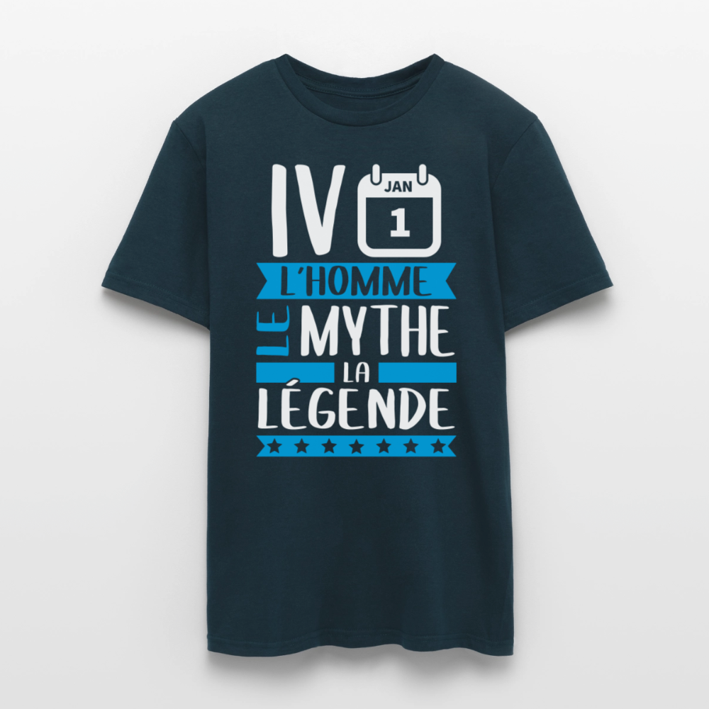 T-shirt homme Yvan rébus – L’homme, le mythe, la légende - marine