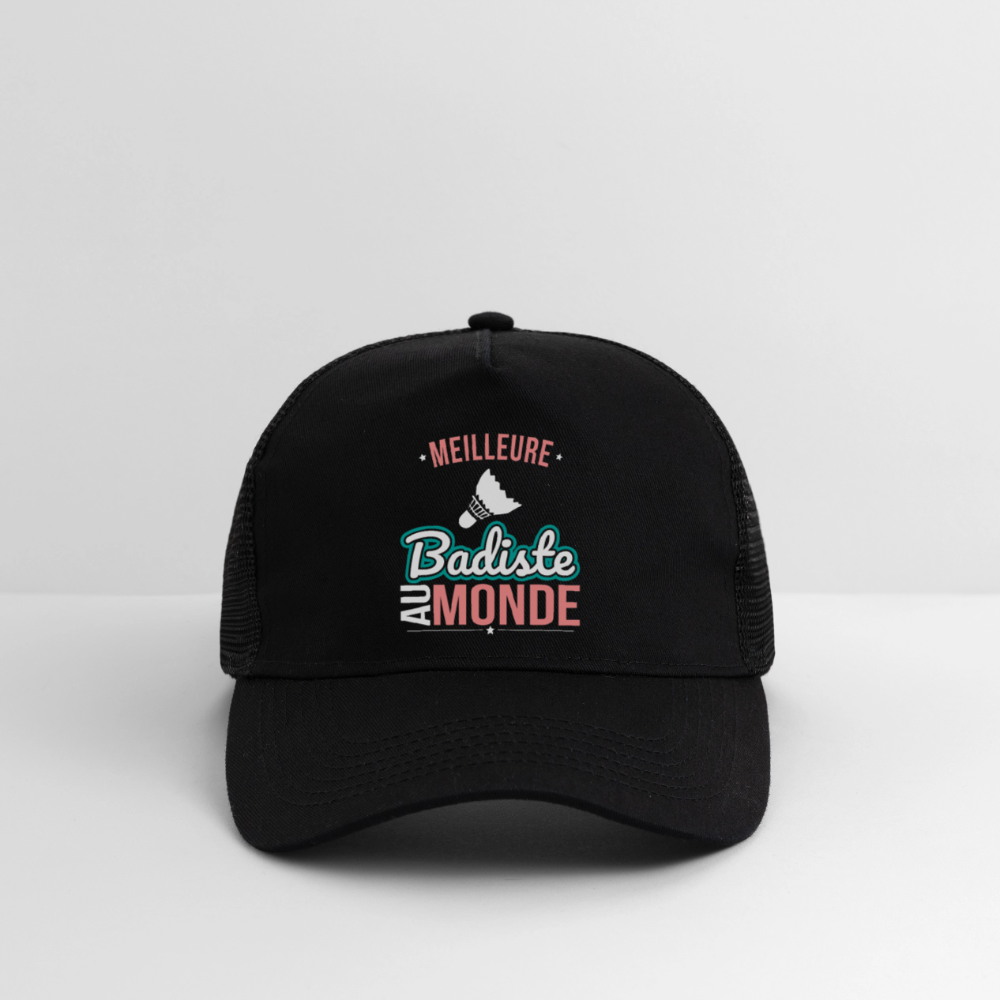Casquette Trucker - Meilleure badiste au monde - noir/noir