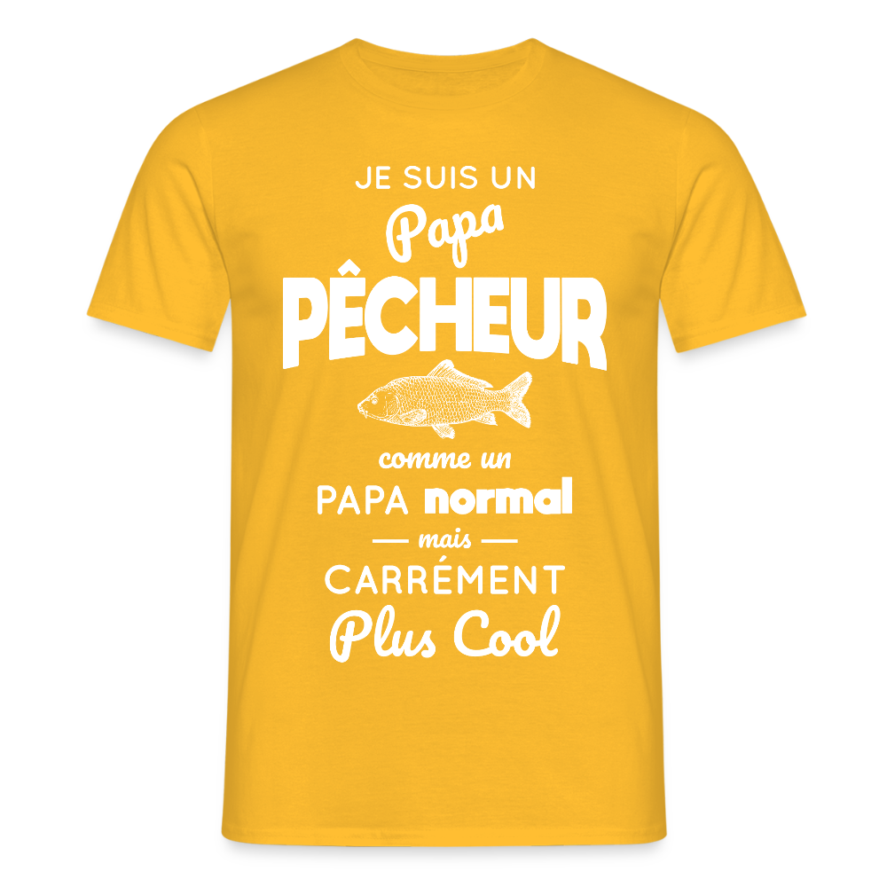 T-shirt Homme - Papa pêcheur plus cool - jaune