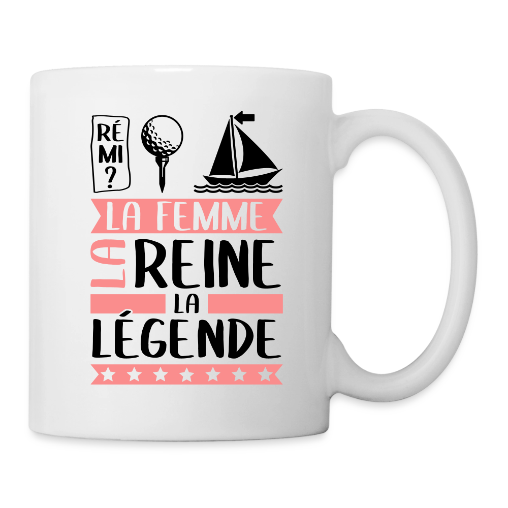 Mug blanc Fatima rébus – La femme, la reine, la légende - blanc