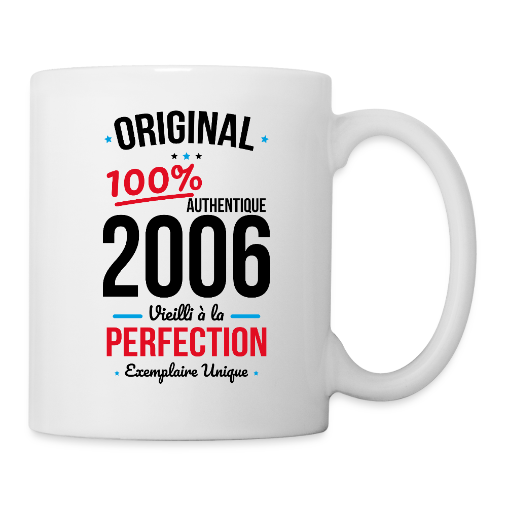 Mug blanc anniversaire 20 ans Homme – Original 2006 Authentique - blanc