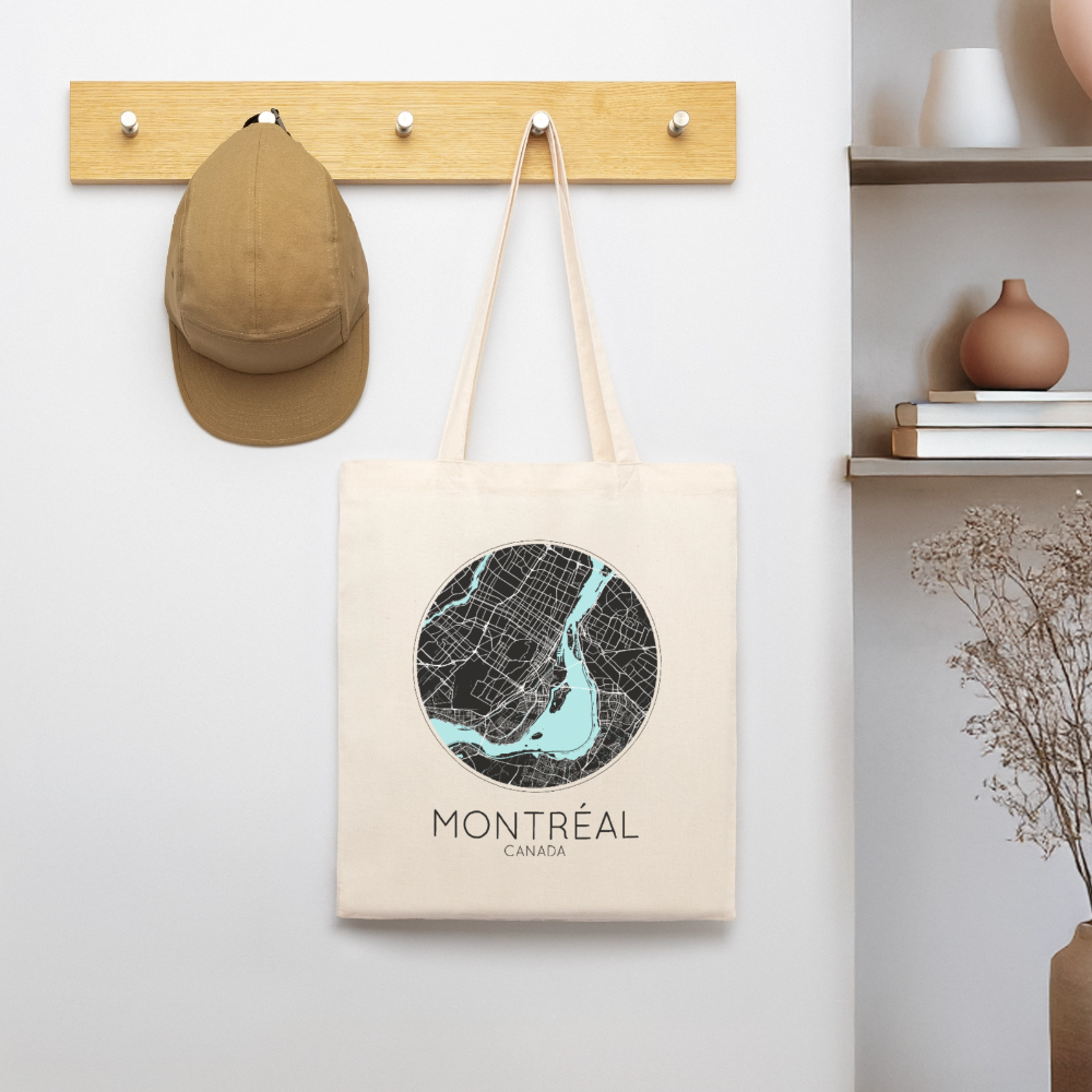Tote Bag Montréal Bio Coloris Clair – Plan de Montréal - écru doux