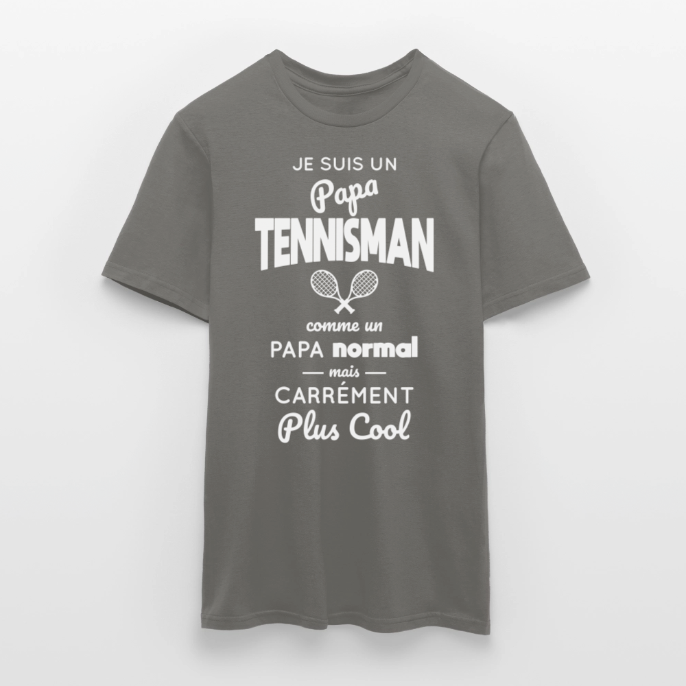 T-shirt Homme - Papa tennisman plus cool - gris graphite