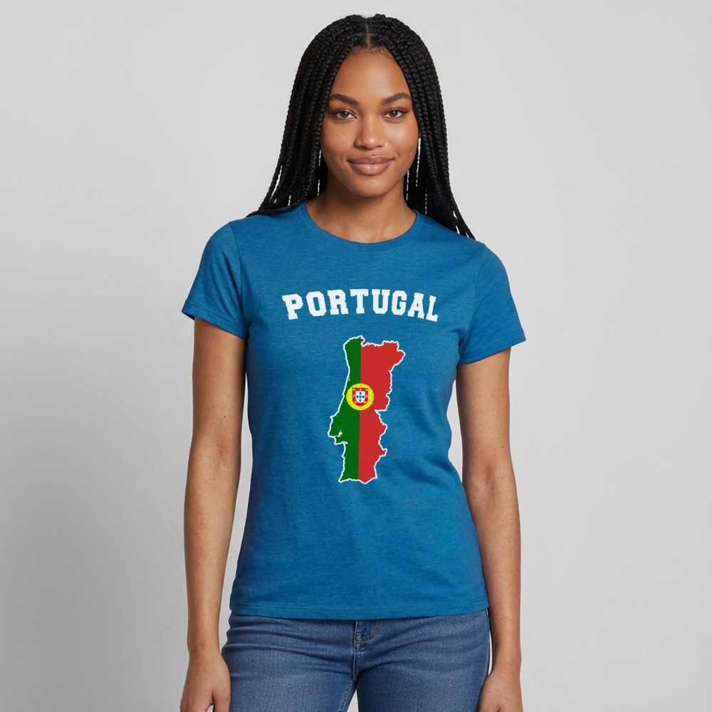 T-shirt Femme - Portugal - bleu saphir antique chiné