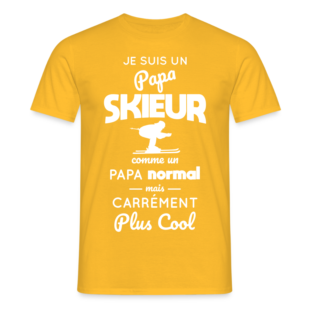 T-shirt Homme - Papa skieur plus cool - jaune