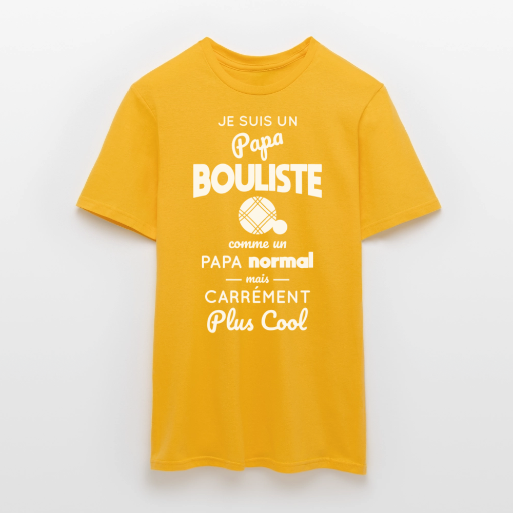 T-shirt Homme - Papa bouliste plus cool - jaune