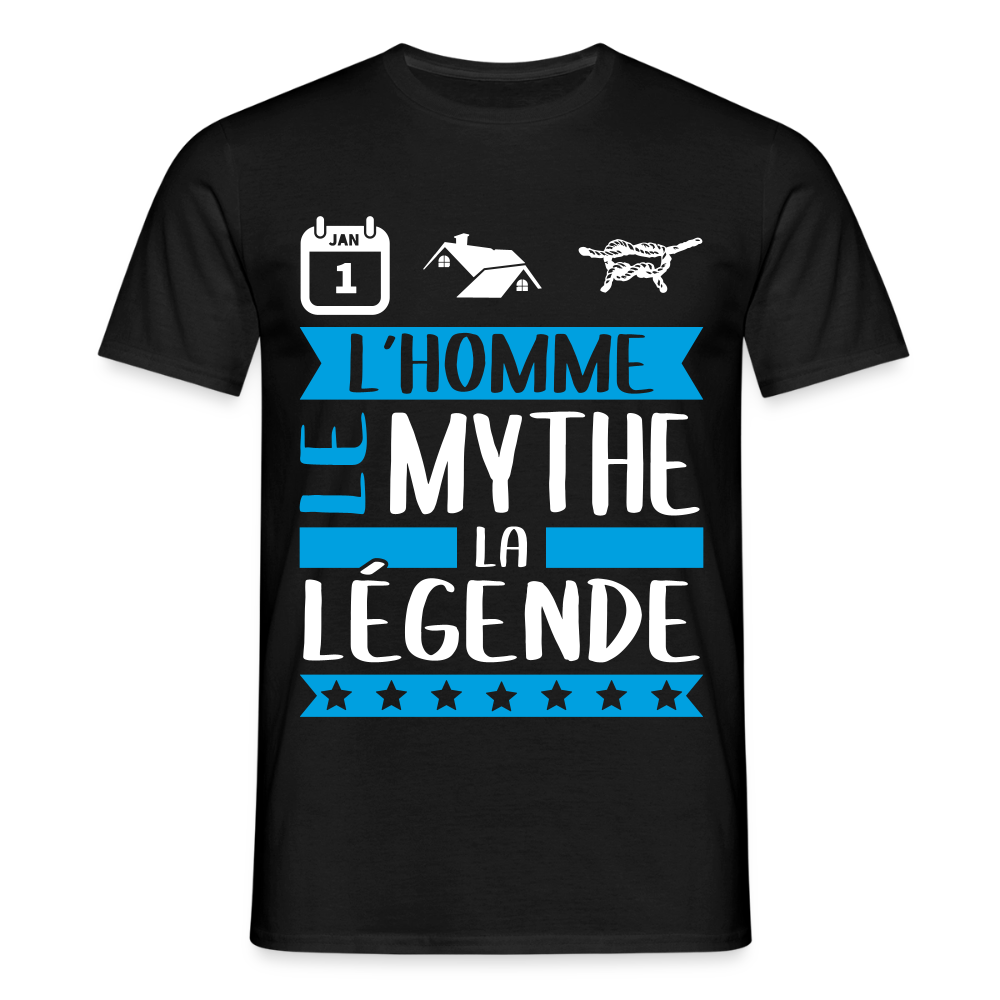 T-shirt homme Antoine rébus – L’homme, le mythe, la légende - noir