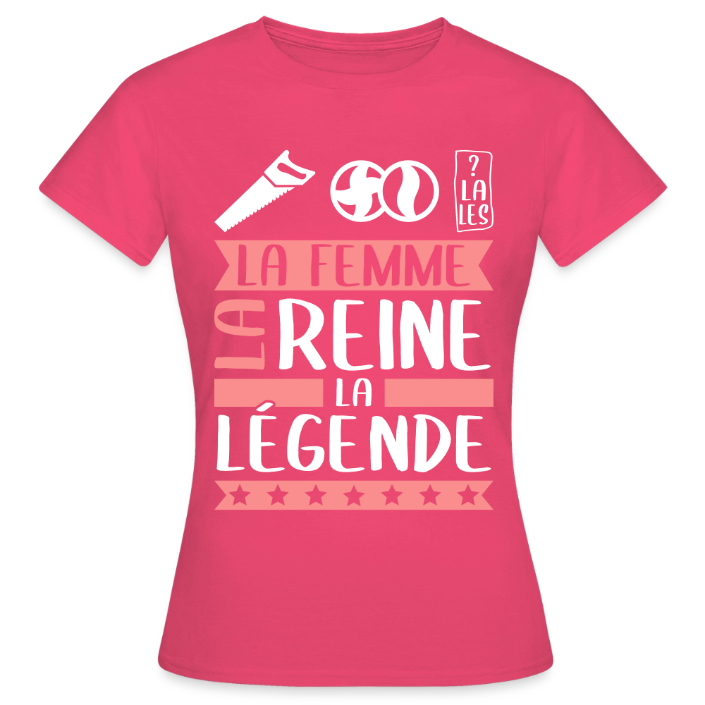 T-shirt femme Sybille rébus – La femme, la reine, la légende - rose azalée