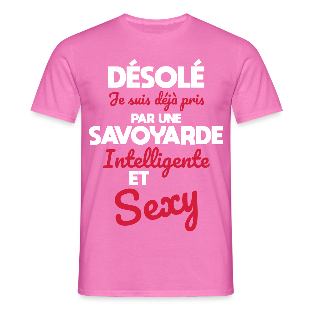 T-shirt Homme -  Je suis déjà pris par une Savoyarde intelligente et sexy - rose
