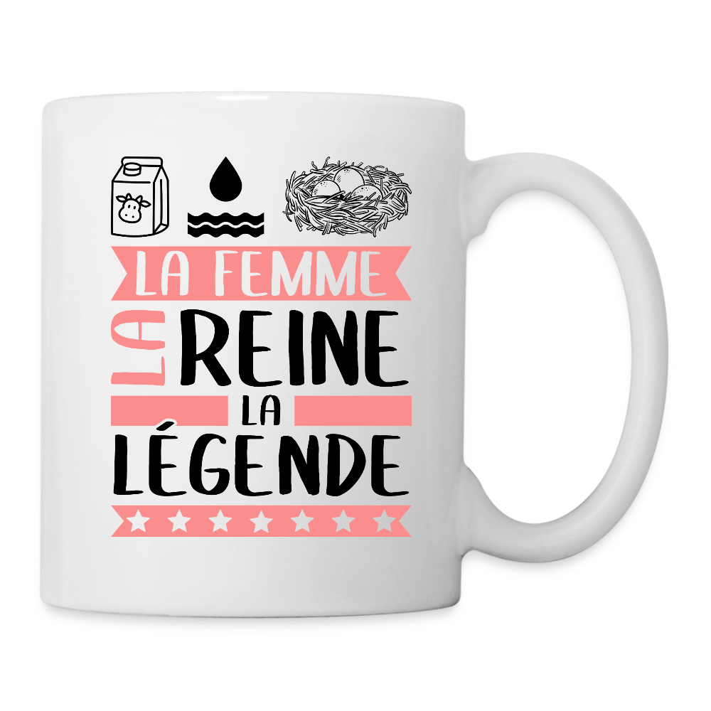 Mug blanc Léonie rébus – La femme, la reine, la légende - blanc