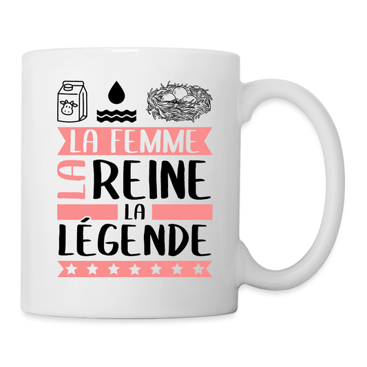 Mug blanc Léonie rébus – La femme, la reine, la légende - blanc