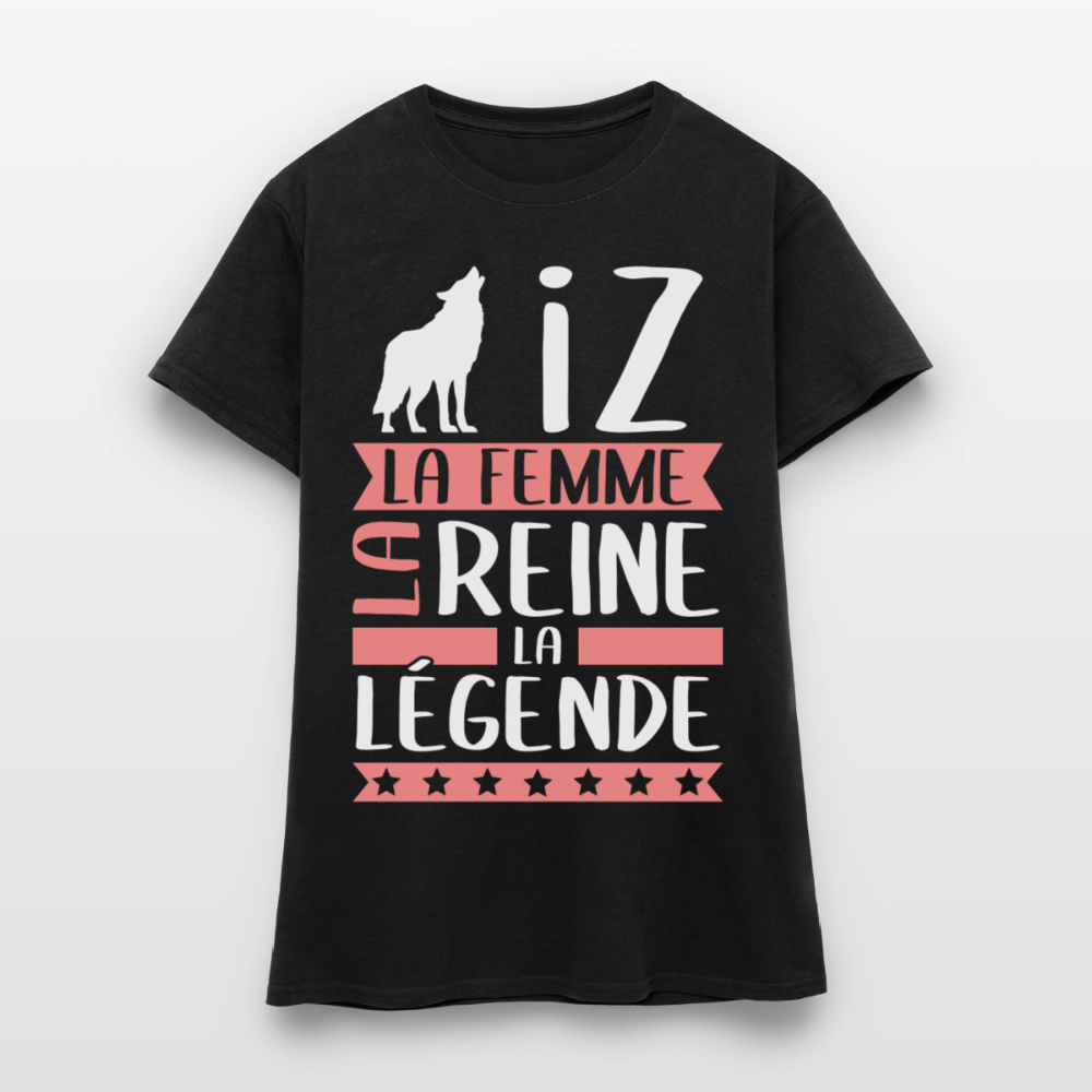 T-shirt femme Louise rébus – La femme, la reine, la légende - noir