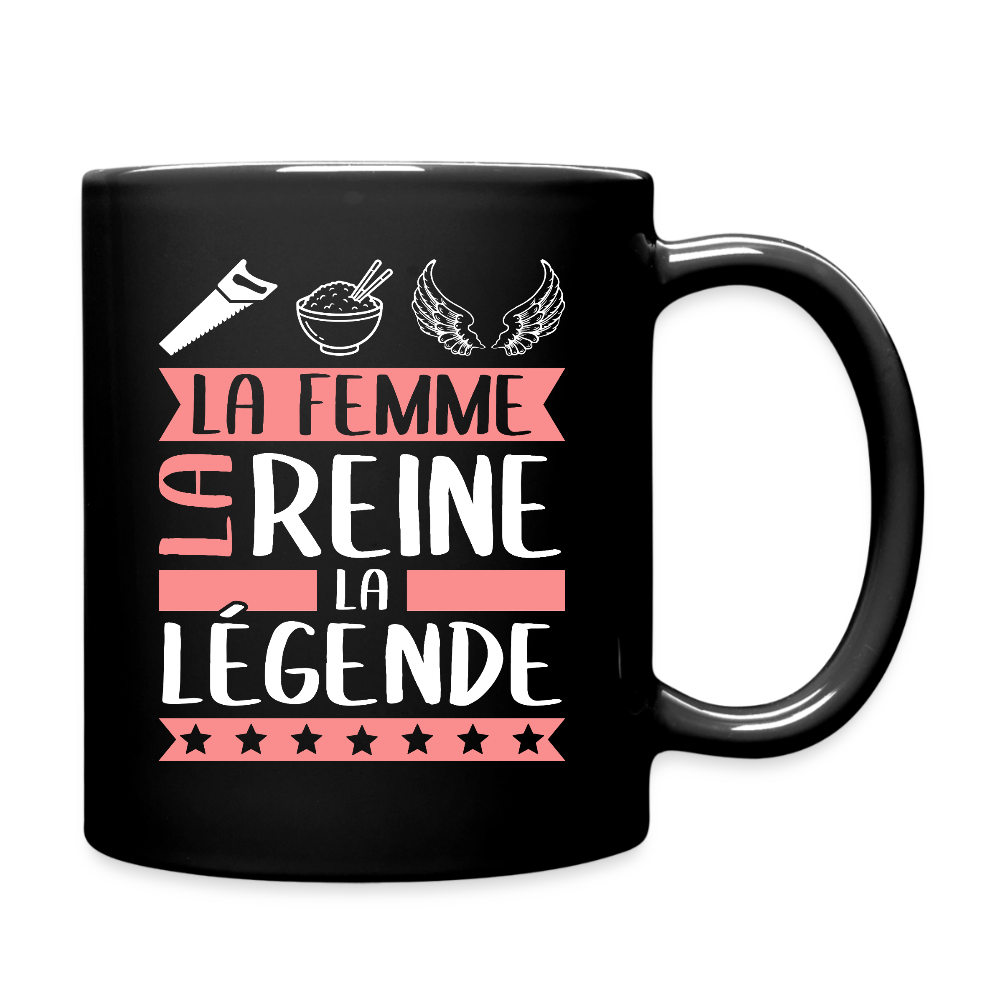 Mug uni Cyrielle rébus – La femme, la reine, la légende - noir