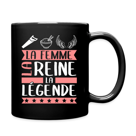 Mug uni Cyrielle rébus – La femme, la reine, la légende - noir