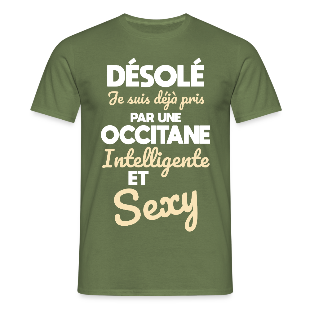 T-shirt Homme -  Je suis déjà pris par une Occitane intelligente et sexy - vert militaire