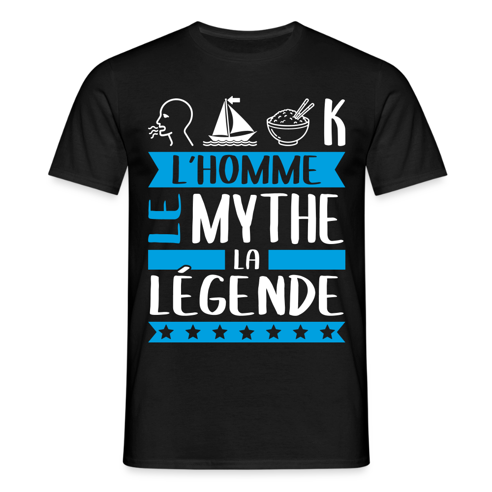 T-shirt homme Romaric rébus – L’homme, le mythe, la légende - noir
